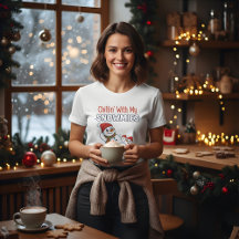 Women’s Christmas T-Shirt | Cute Snowman Design
