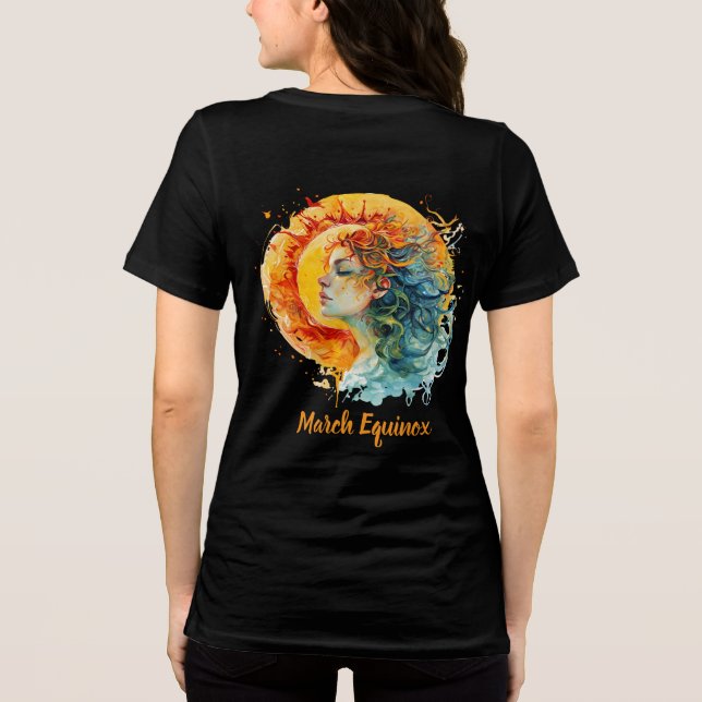 En Tri-matière Women’s March Equinox Art T-Shirt – Girl & Sun  (Verso)