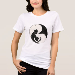 En Tri-matière Yin Yang Chats - T-shirt Harmonie Céleste