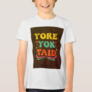 En Tri-matière "YORE YOK TAID Slogan T-shirt homme" "Hommes branc