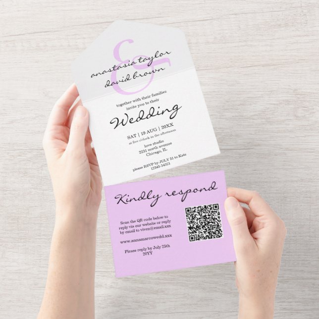 En Un Invitation Tout Compris avec Code QR et Esperluett (Déchirure)