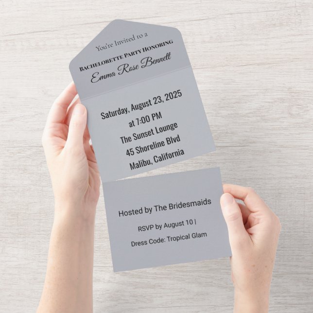 En Un Invitation Tout Compris pour Enterrement de Vie de (Déchirure)