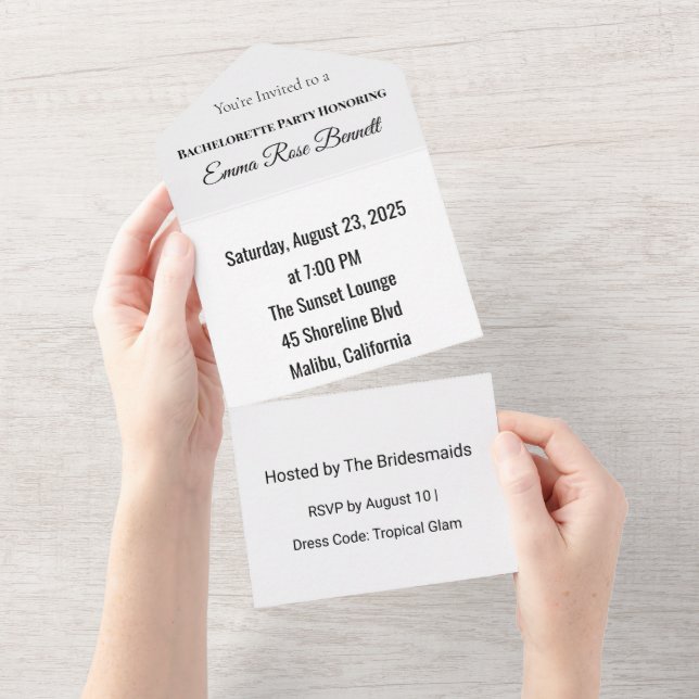 En Un Invitation Tout Compris pour Enterrement de Vie de (Déchirure)