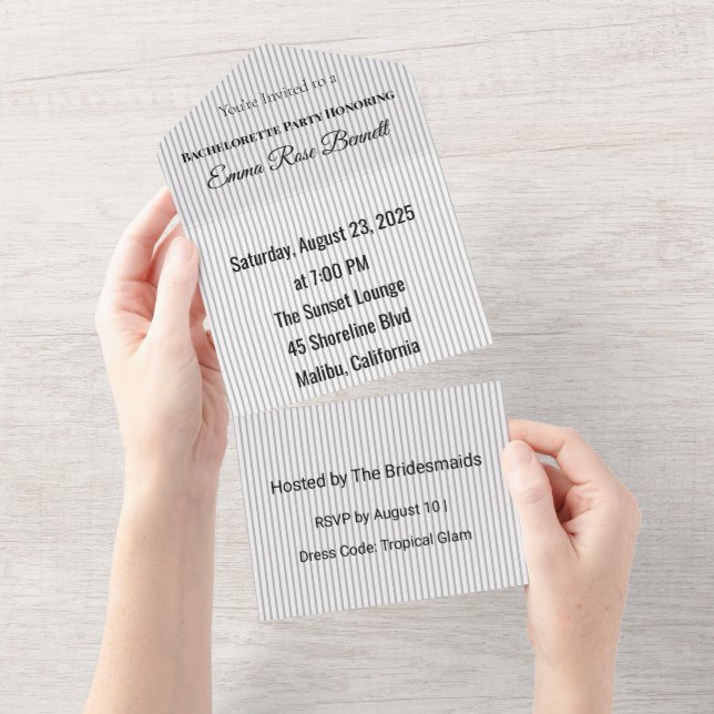 En Un Invitation Tout Compris pour Enterrement de Vie de (Déchirure)