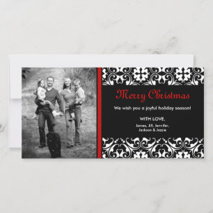 EN VENTE ! Carte photo Red Christmas Damask