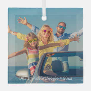 En Verre Créez Votre Propre Ornement de Photo de Famille Pe