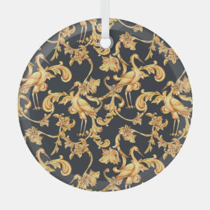 En Verre Grues baroques dorées : ornement rococo.