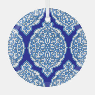 En Verre Luxe blanc-bleu, ornement turc.