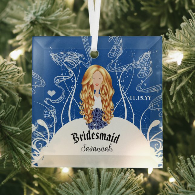 En Verre Mariage de la marine Gown Bridesmaid Ornement de N (Insitu)