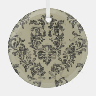 En Verre Modèle damassé artisanal : ornement vintage.