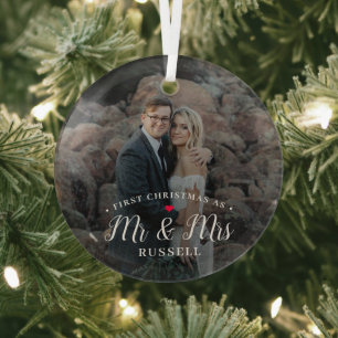 En Verre Notre premier ornement photo personnalisé de Noël