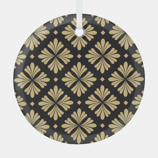 En Verre Ornement baroque, motif vintage fleuri. (Recto)