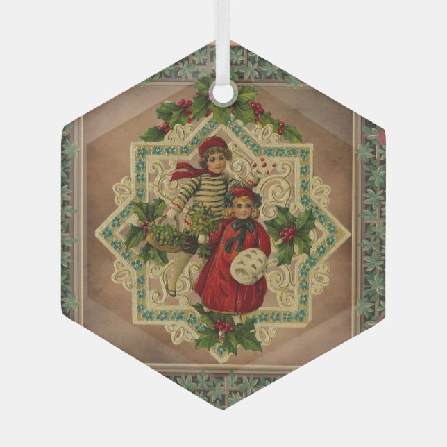 En Verre Ornement d'arbre de Noël (Recto)