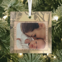 Ornement de photo et de nom pour nouvelle maman