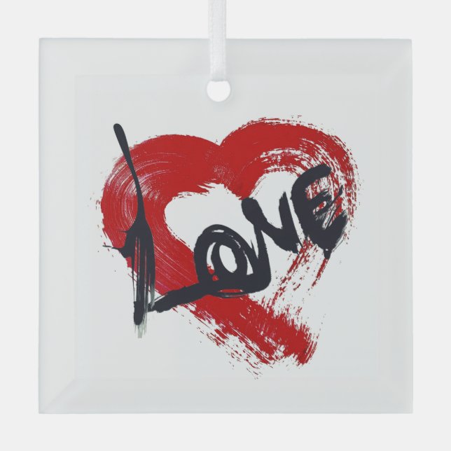 En Verre Ornement des Coeurs d'amour (Recto)