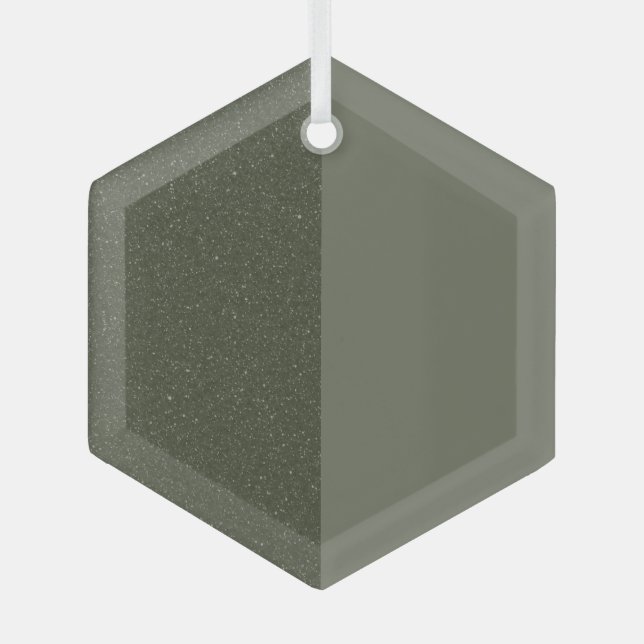 En Verre Ornement d'hexagone vert de mousse de fractionneme (Recto)