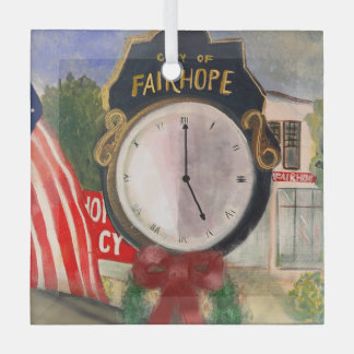 En Verre Ornement d'horloge de Fairhope