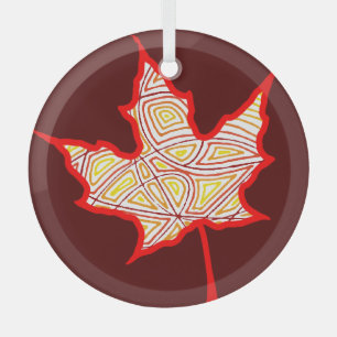 En Verre Ornement feuille de feu