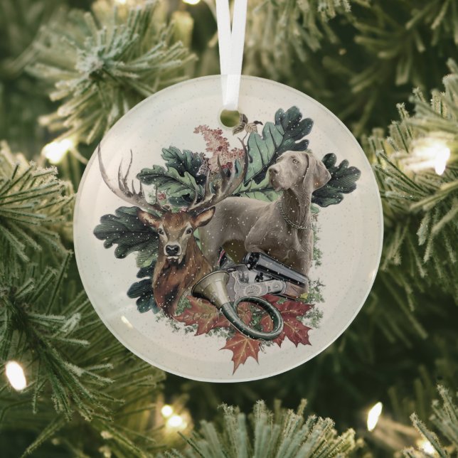 En Verre Ornement métallique Weimaraner (Insitu)