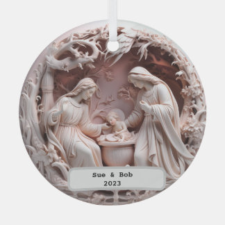 En Verre Ornement personnalisé de la Sainte Famille