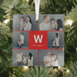 En Verre Ornement photo personnalisé couleur modifiable de<br><div class="desc">Les cadeaux photo font les meilleurs cadeaux ! Facile à personnaliser avec votre texte et/ou photo(s) pour un look personnalisé. Conçu par Berry Berry Sweet,  papeterie moderne et cadeaux personnalisés. Visitez notre site Web à l'adresse www.berryberrysweet.com pour voir toutes nos gammes de produits.</div>