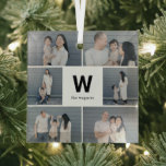 En Verre Ornement photo personnalisé couleur modifiable de<br><div class="desc">Les cadeaux photo font les meilleurs cadeaux ! Facile à personnaliser avec votre texte et/ou photo(s) pour un look personnalisé. Conçu par Berry Berry Sweet,  papeterie moderne et cadeaux personnalisés. Visitez notre site Web à l'adresse www.berryberrysweet.com pour voir toutes nos gammes de produits.</div>