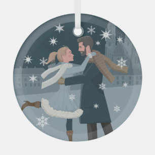 En Verre Ornement photo Snowflake - Keepsaké personnalisé