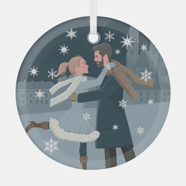 En Verre Ornement photo Snowflake - Keepsaké personnalisé (Recto)