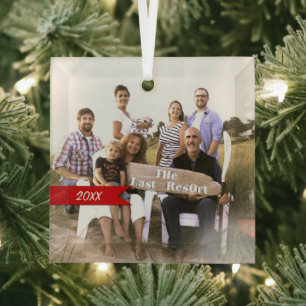 En Verre Photo de famille Noël Photo Ornement d'égout