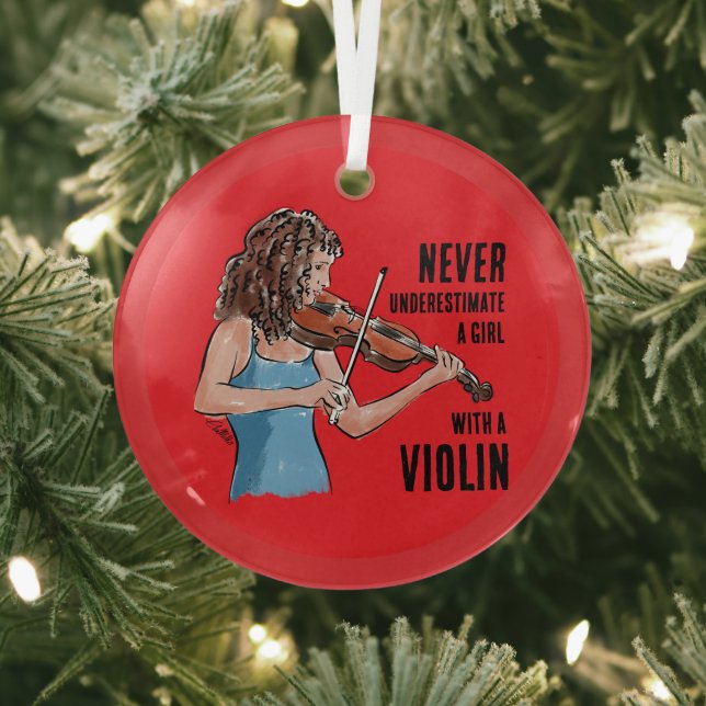 En Verre Une fille avec un ornement de violon (Insitu)