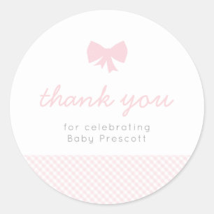 en vichy baby shower arc rose autocollant