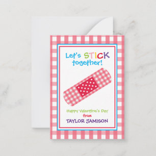 en vichy Bandage Valentine's Classroom Cartes