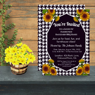 en vichy BBQ Invitation Farmhouse Jardin Party