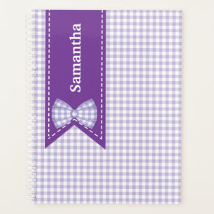 En vichy blanc et violet personnalisé