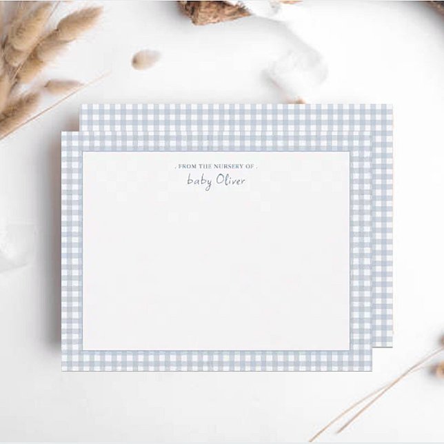 En vichy bleu chèque bébé garçon Merci plat (Créateur téléchargé)