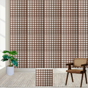 En vichy Brown et blanc À damiers carreaux