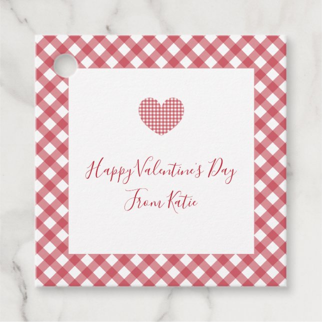 en vichy étiquettes cadeaux pour la Saint-Valentin (Devant)