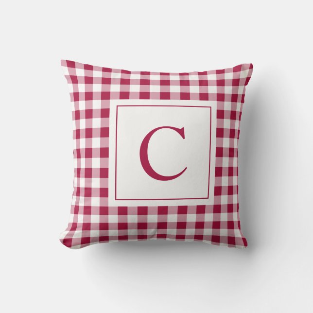 en vichy Maroon Monogram Coussin (Recto)