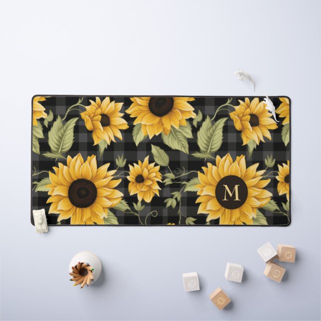 en vichy Motif tournesol (Tableau pour enfants)