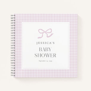 en vichy Pink Bow Baby Girl Baby shower livre d'in