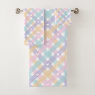 en vichy Plaids Coeurs Pastel Couleurs