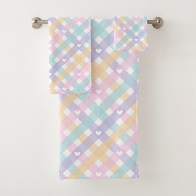 en vichy Plaids Coeurs Pastel Couleurs (En situation)