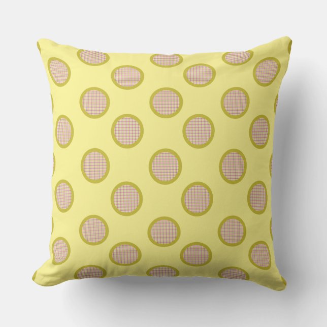 en vichy points, Coussin extérieur jaune (Recto)