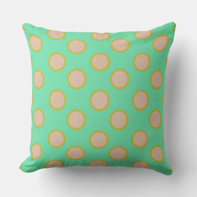 en vichy points, Coussin extérieur vert (Recto)
