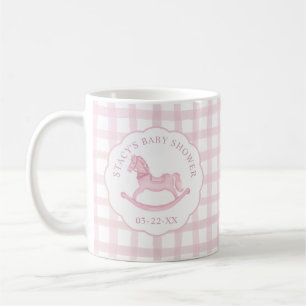 En vichy rose Cheval Rocher Baby shower Café Mug