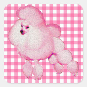 En vichy Stickers Retro Pink Poodle