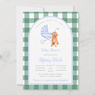 en vichy Vérifier Invitation Baby shower chien chi
