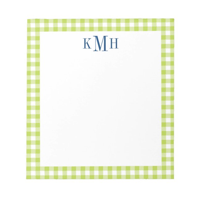 en vichy Vérifier la bordure du bloc-notes vert de (Devant)