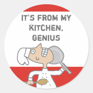 en ville comic chef poêle cuisine étiquette cadeau