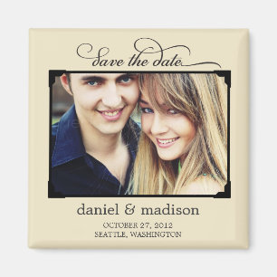 Encadré Doucement Enregistrer Le Magnet De Date -